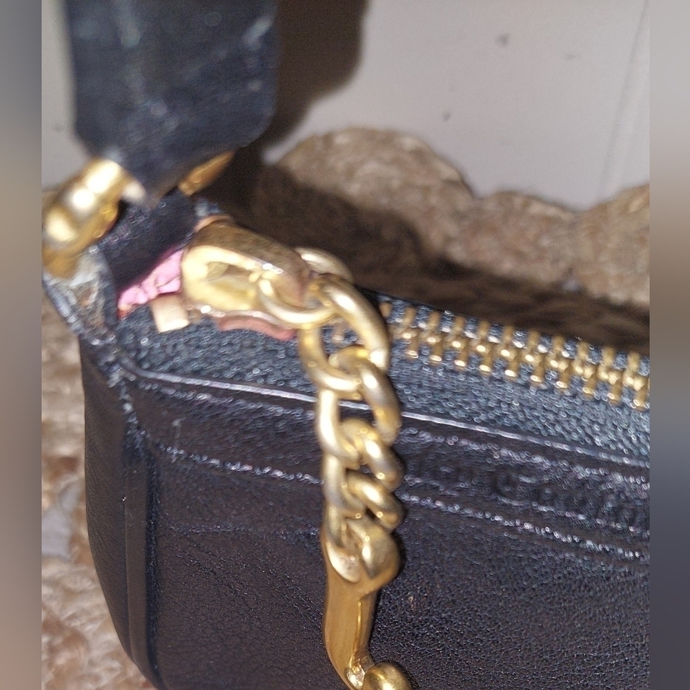 Juicy Couture Y2K VTG Mini Baguette Black Shoulder L Great Condition FREE SHIP - Picture 7 of 12